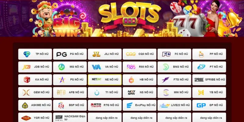 Danh sách các đơn vị phát hành slot game trên nhà cái 33Win